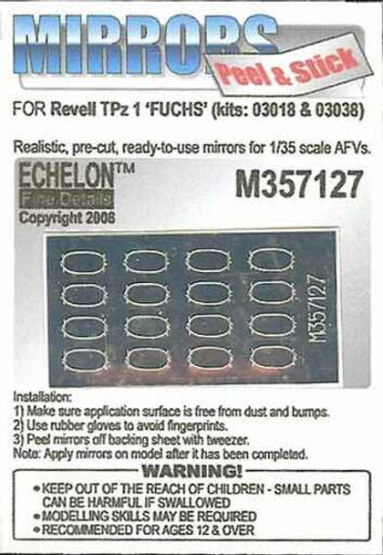 EFDM357127 - Echelon Fine Details 1/35 - Peel & Stick Mirrors For Revell TPz 1 FUCHS - For Revell Kits 03018 & 03038