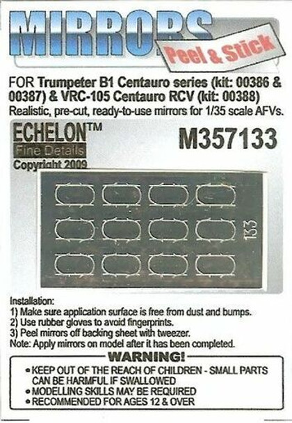 EFDM357133 - Echelon Fine Details 1/35 - Peel & Stick Mirror for Trumpeter B1 Centauro Series (Kit 00386 & 00387) & VRC-105 Centauro RCV (Kit00388)