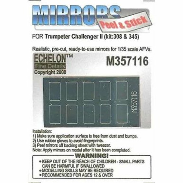 EFDM357116 - Echelon Fine Details 1/35 - Peel & Stick Mirror for Trumpeter Challenger II - For Kit 308 & 345