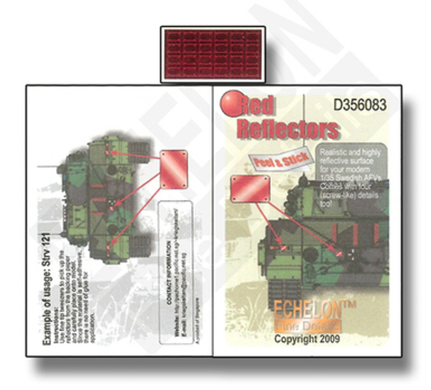 EFDD356083 - Echelon Fine Details 1/35 Peel & Stick Red Reflectors - For 1/35 Swedish AFV's