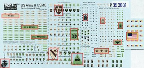 EFDP353001 - Echelon Fine Details 1/35 US Army & USMC the Marks of a Soldier - Decal sheet