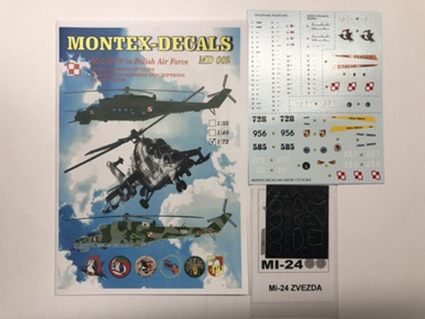 MTXMD7202 - Montex Decals 1/72 Mi-24D/W in Polish Air Force - Decal sheet