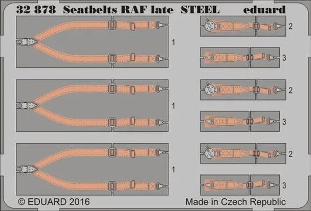 EDU32878 - Eduard 1/32 RAF Late Seatbelts - Steel