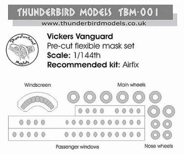 THUTBM-001 - Thunderbird Models 1/144 Vickers Vanguard Mask - For Airfix Kit