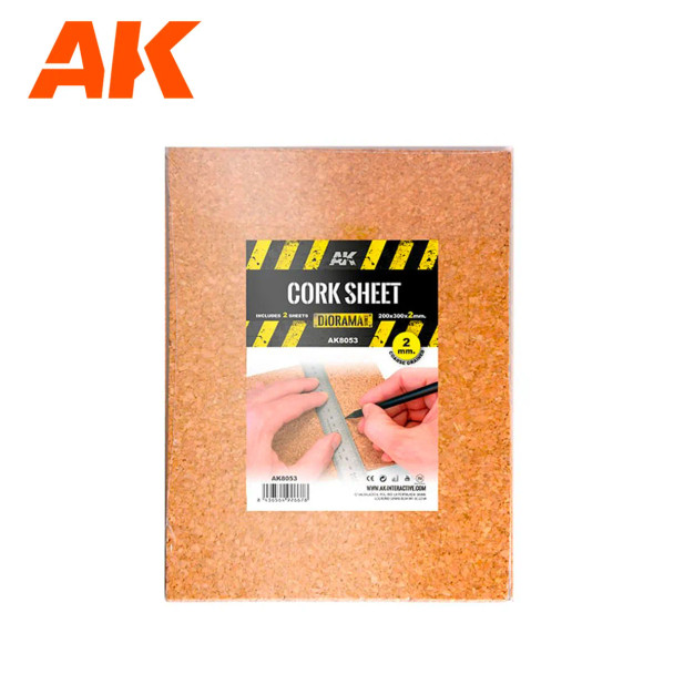 AK Interactive 2mm Coarse Cork Sheet (2pcs)