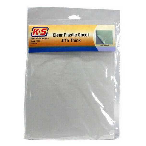 KSE1308 - K & S Engineering 0.15in(0.4mm) Clear Plastic Sheet (2pcs) Discontinued