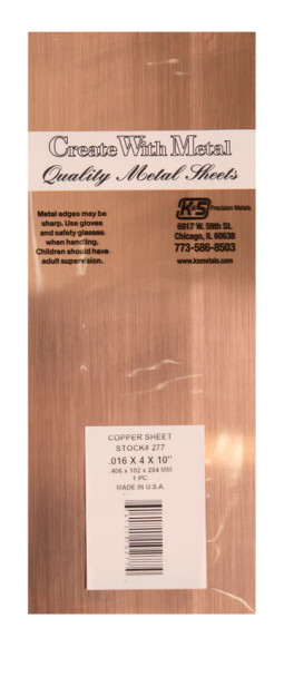 KSE277 - K & S Engineering Copper Sheet .016x4x10in