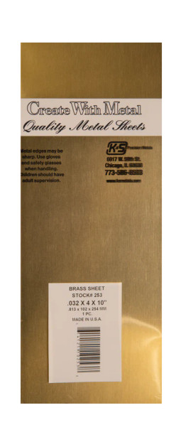 KSE253 - K & S Engineering Brass Sheet .032x4x10in