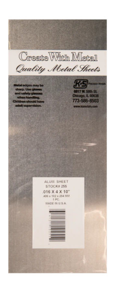 KSE255 - K & S Engineering Aluminum Sheet .016x4x10in