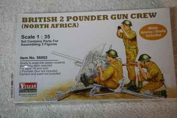 VUL56002 - Vulcan Scale Models 1/35 British 2 Pounder Gun and Crew North Africa - WWWEB10104785