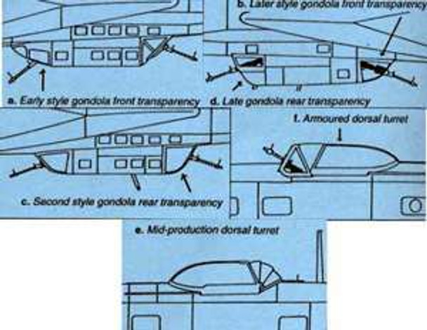 SQU9622 - Squadron Signal 1/48 Heinkel He111 Upper/Lower Turret Canopy