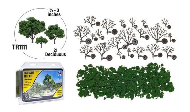 WOOTR1111 - Woodland Scenics Realistic Tree Kit 21 Deciduous