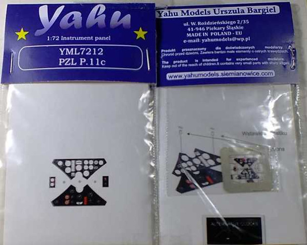 YAHA7212 - Yahu Models 1/72 PZL P.11c Instrument Panel