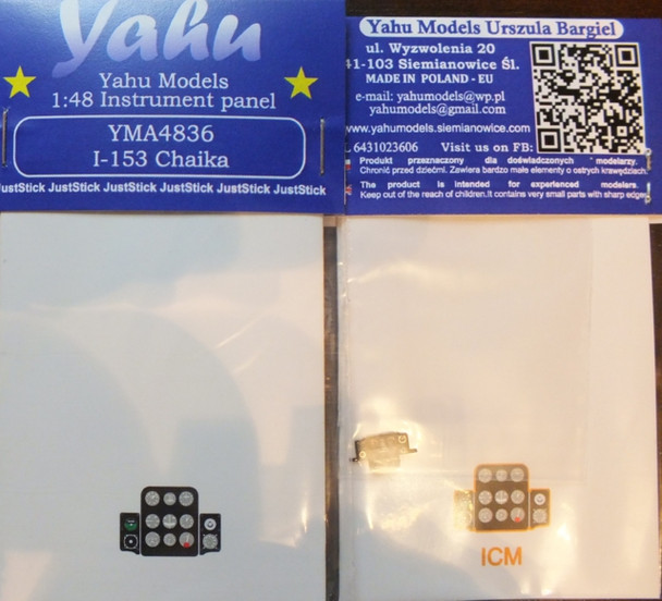 YAHA4836 - Yahu Models 1/48 I-153 Chaika Instrument Panel