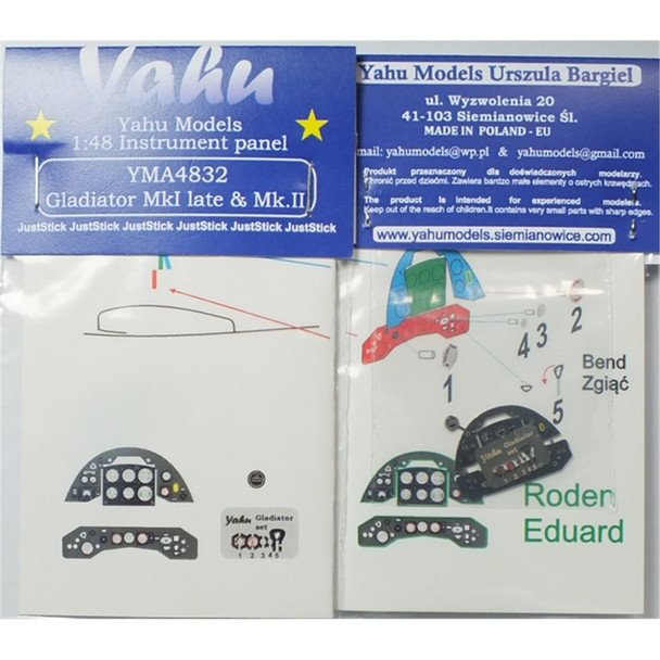 YAHA4832 - Yahu Models 1/48 Gladiator MkI/MkII Late Instrument Panel