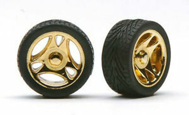 PMA1232 - Pegasus 1/25 Gold Deep 32's Rims with Tires