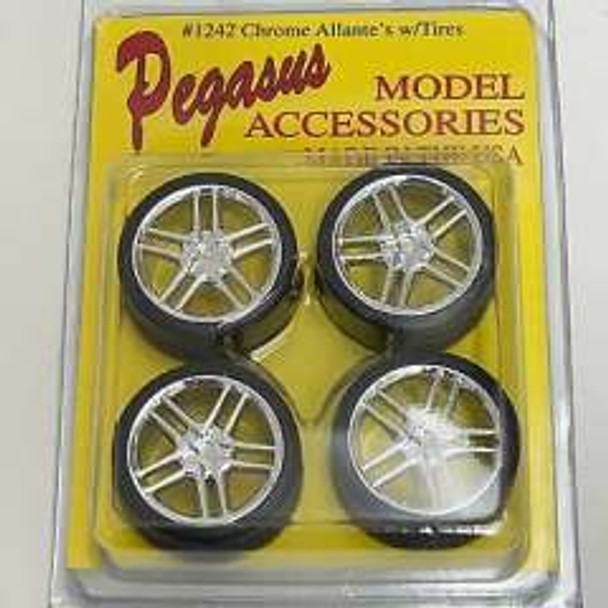 PMA1242 - Pegasus 1/24 Chrome Allante's wheels