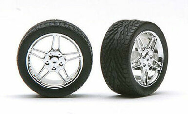 PMA1222 - Pegasus 1/25 Chrome Elite Wheels & Tires