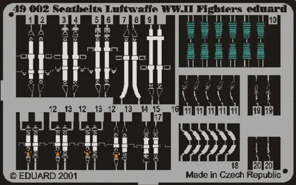 Eduard 1/48 WWII Luftwaffe Seatbelts