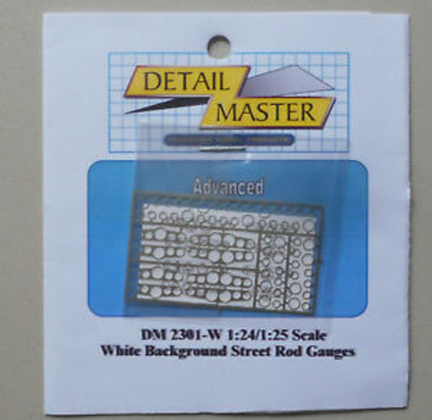 DMP2301W - Detail Master Products 1/25 Street Rod Gauges White