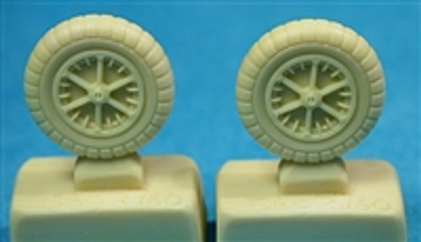 ULT48163 - Ultracast Resin 1/48 Messerschmitt Bf 109 G2-G4 wheels - Second Pattern Spoked Rims