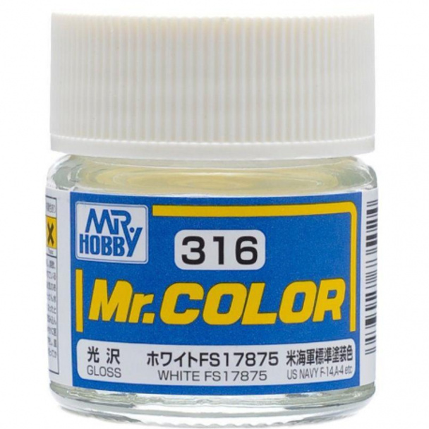 MRHC316 - Mr. Hobby Mr Color White FS17875 (Gloss/Aircraft) 10ml