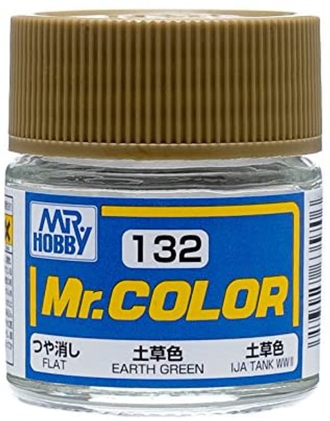 MRHC132 - Mr. Hobby Mr Color Flat Earth Green - 10ml - Lacquer