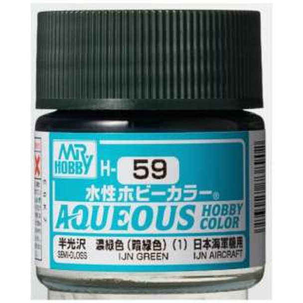 MRHH59 - Mr. Hobby Aqueous Semi Gloss IJN Green - 10ml - Acrylic