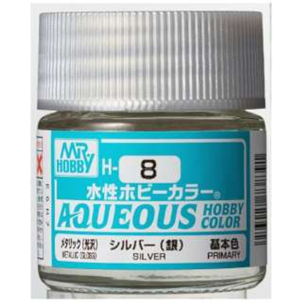 MRHH8 - Mr. Hobby Aqueous Metallic Gloss Silver - 10ml - Acrylic