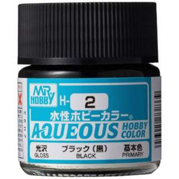 MRHH2 - Mr. Hobby Aqueous Gloss Black - 10ml - Acrylic