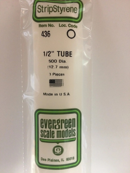 EVE436 - Evergreen Scale Models 1/2 Tubes"