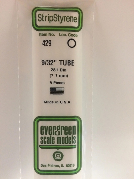 EVE429 - Evergreen Scale Models 9/32 Tubes