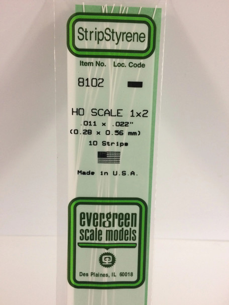 EVE8102 - Evergreen Scale Models HO Strip (1x2)