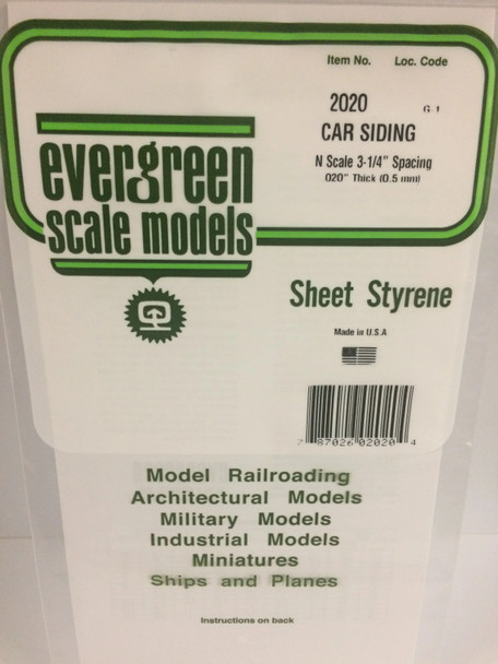 EVE2020 - Evergreen Scale Models N Scale Car Siding