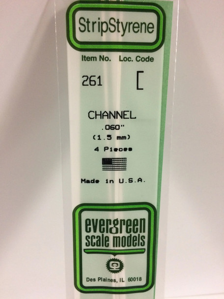 EVE261 - Evergreen Scale Models .060 Styrene Channel Strip