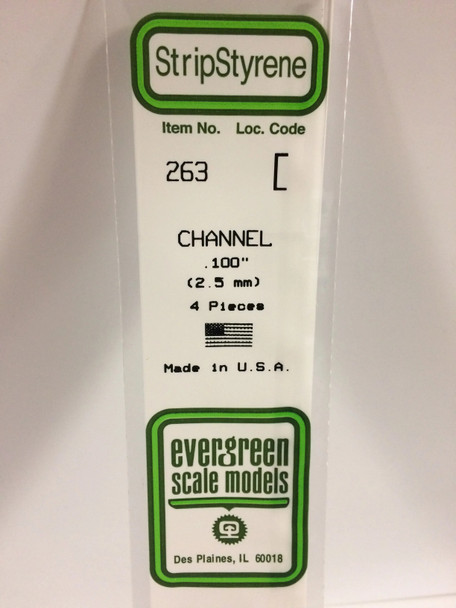 EVE263 - Evergreen Scale Models .100 Styrene Channel