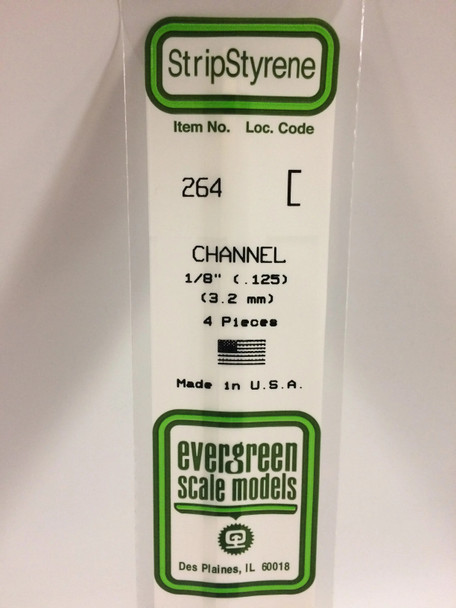 EVE264 - Evergreen Scale Models 1/8 Styrene Channel"