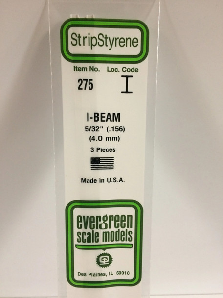 EVE275 - Evergreen Scale Models 5/32 Styrene I-Beam