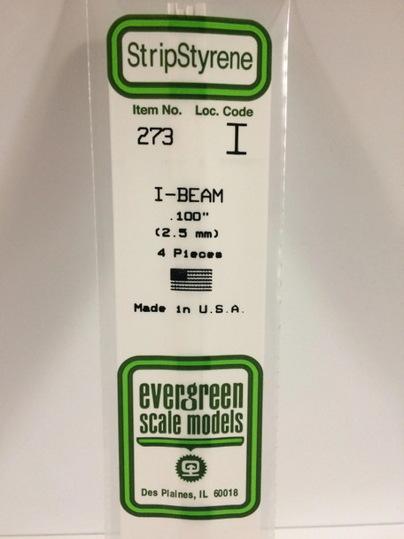 EVE273 - Evergreen Scale Models .100 Styrene I-Beam