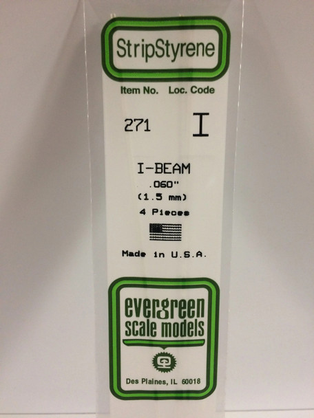 EVE271 - Evergreen Scale Models .060 Styrene I-Beam