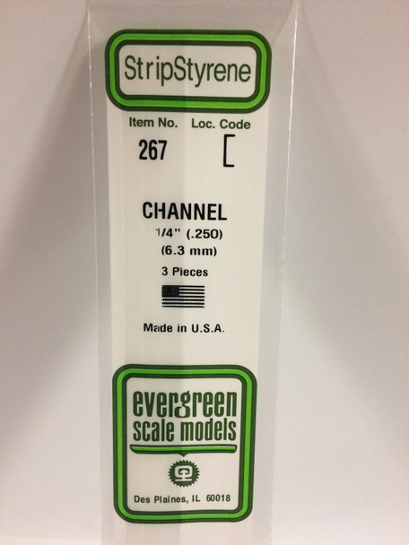 EVE267 - Evergreen Scale Models 1/4" Styrene Channel