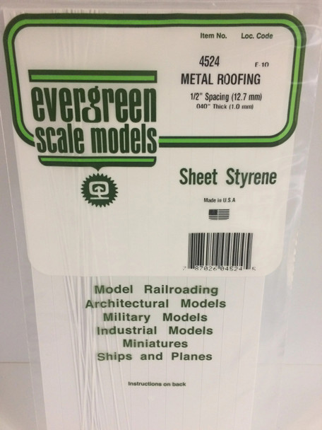 EVE4524 - Evergreen Scale Models 1/2x.040 Metal Roofing