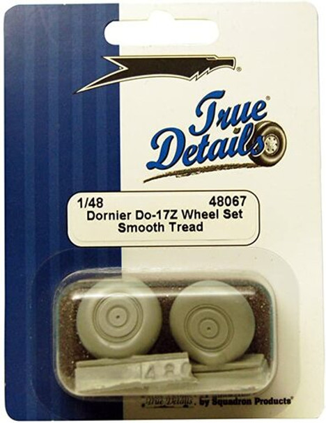 TRU48067 - True Detail 1/48 Dornier Do-17Z Wheel Set 2 Main Wheels - Smooth Tread