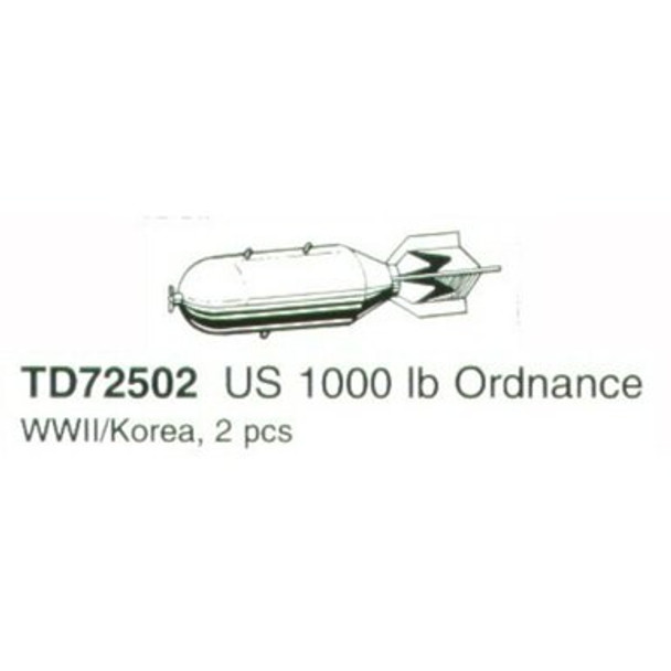 TRU72502 - True Detail 1/72 U.S. 1000lb. Bomb - 2pcs