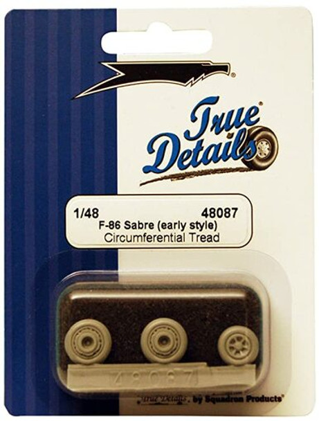 TRU48087 - True Detail 1/48 F-86 Sabre (Early Style) Wheel Set 2 Main & 1 Nose Wheel - Circumferential Tread