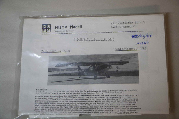 HMOD-6450 - Huma Modell 1/72 Dornier Do 27 WWWEB10106144