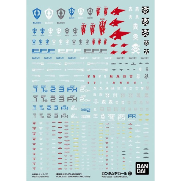 BAN5061985 - Bandai Gundam Decal #121 Mobile Suit Gundam Age Multiuse 1