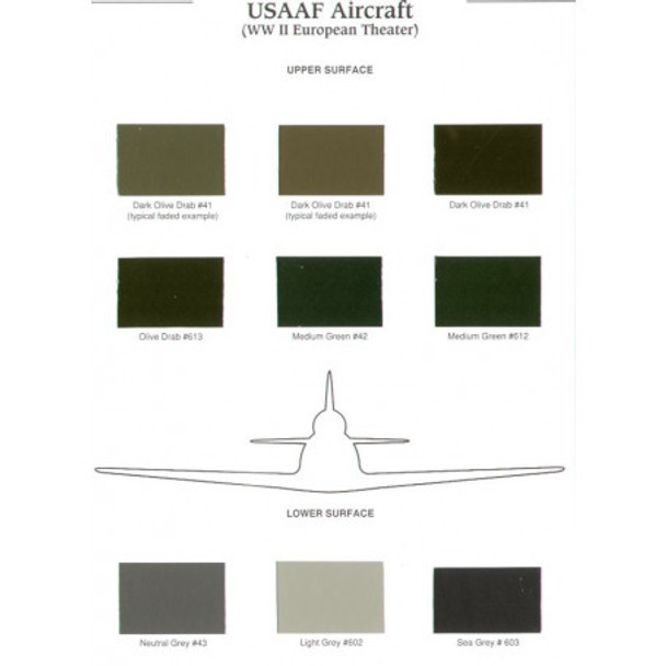 ILICC008 - Iliad Design USAAF Aircraft WWII European Theater Colour Chips with Camouflage Data