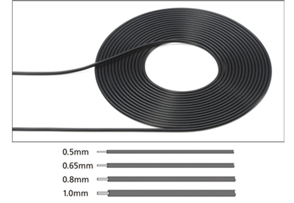 TAM12675 - Tamiya 0.5mm (Outer Diameter) Black Cable - 2m Length Discontinued