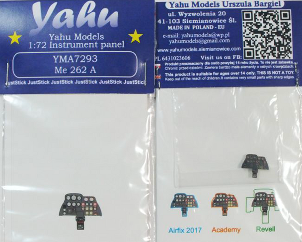 YAHYMA7293 - Yahu 1/72 Me 262A Instrument Panel